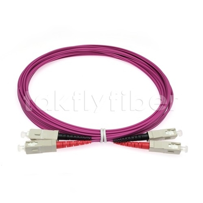 OM4 Duplex Fiber Optic Patch Cable LSZH Violet Jacket SC Ke SC 3.0mm 850nm